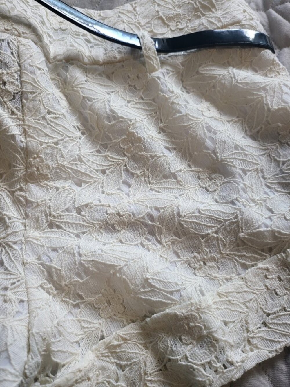 NWT Tracy Evans Lace Shorts Belt 5 Ivory Floral Belted Coquette Festival Y2K - Picture 6 of 9